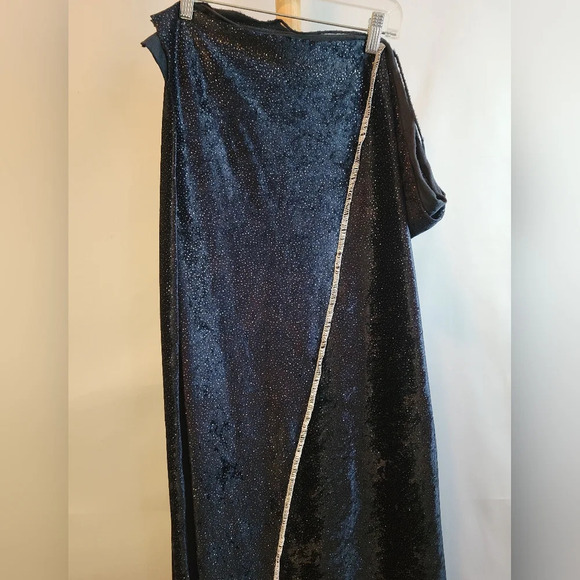 Vintage Navy Blue Sparkle Fabric - Picture 4 of 7